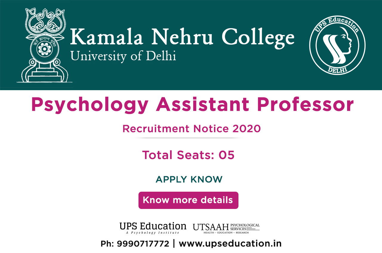 Psychology Assistant Professor Job in Delhi University