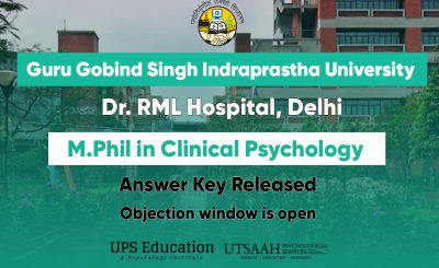 RML IPU M.Phil Clinical Psychology Answer key/Objection window Open