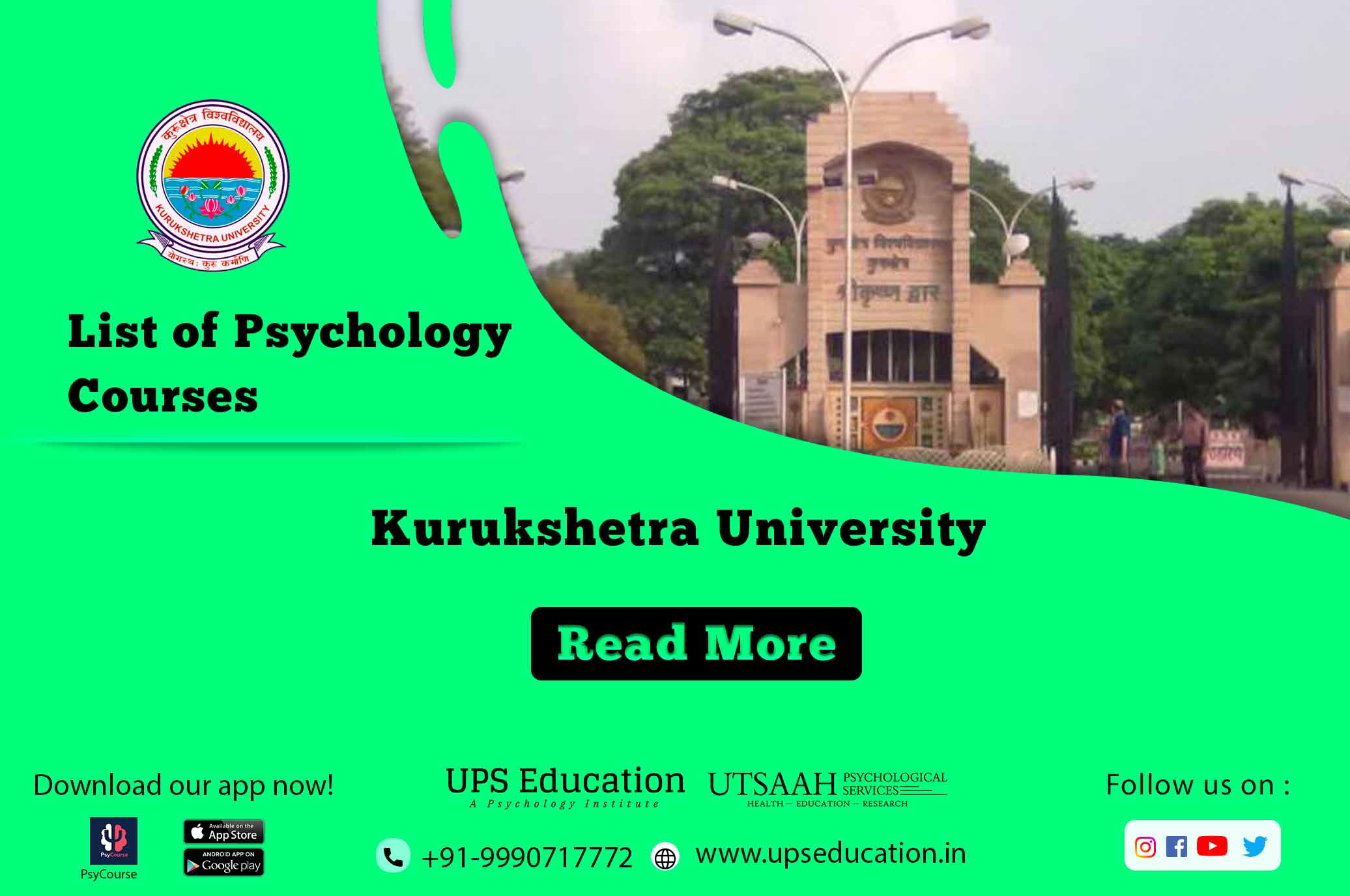 Kurukshetra Univesity List of Psychology Courses.