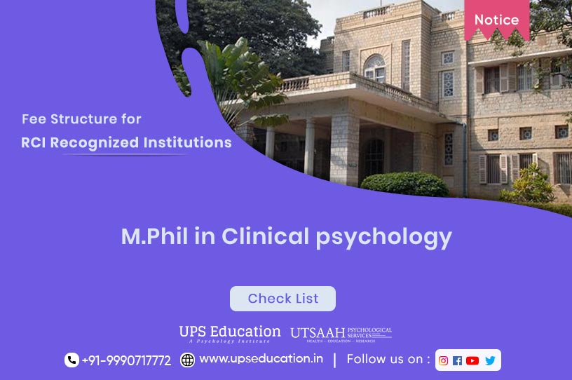 M.Phil Clinical Psychology Fee Structure for RCI Recognized Institutions—UPS Education