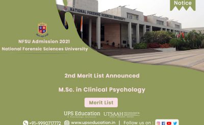 NFSU, Merit list for M.Sc. in Clinical Psychology, Admission 2021—UPS Education