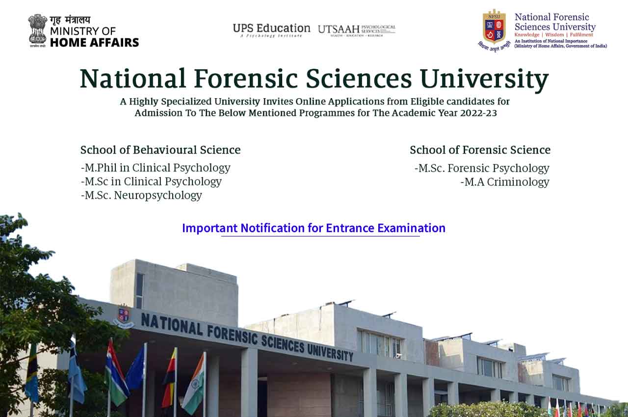 National Forensic Sciences University (NFSU) Examination Notification—UPS Education